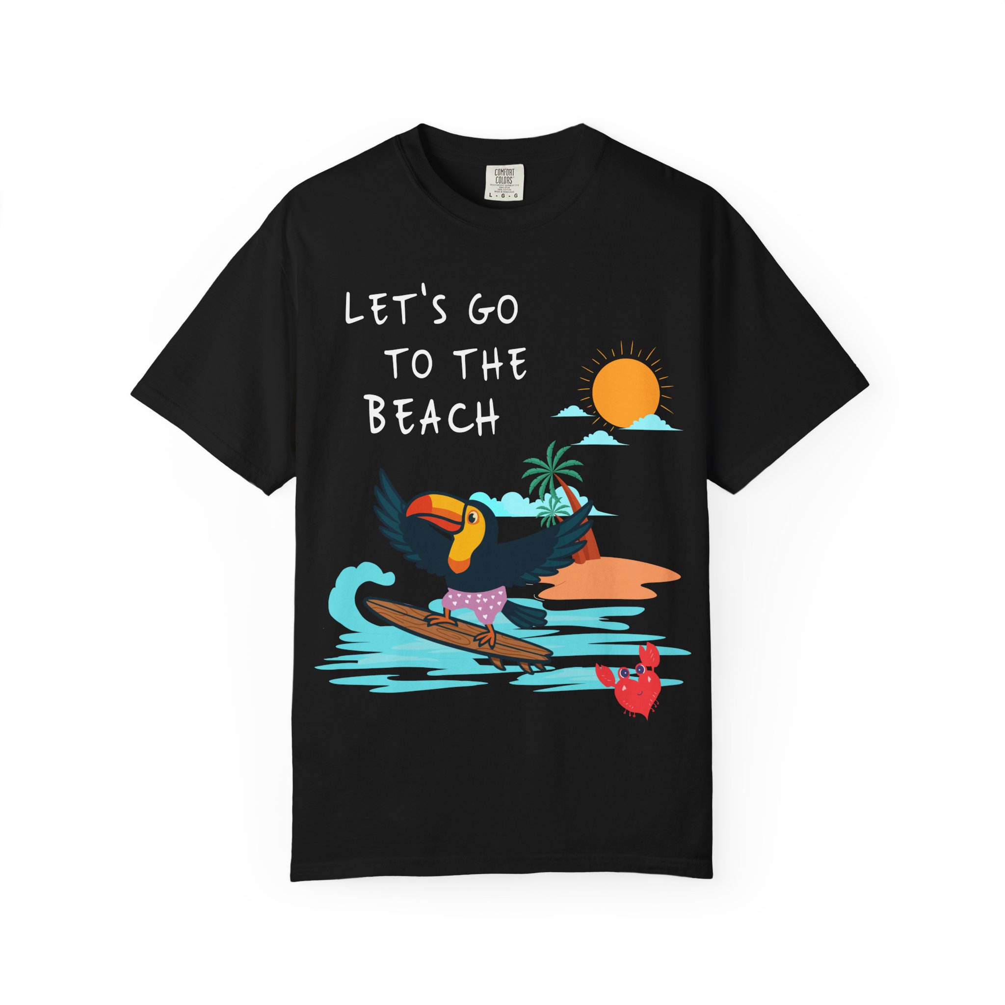 Front, Black (1) Toucan Surfing Summer Tee - Image 1