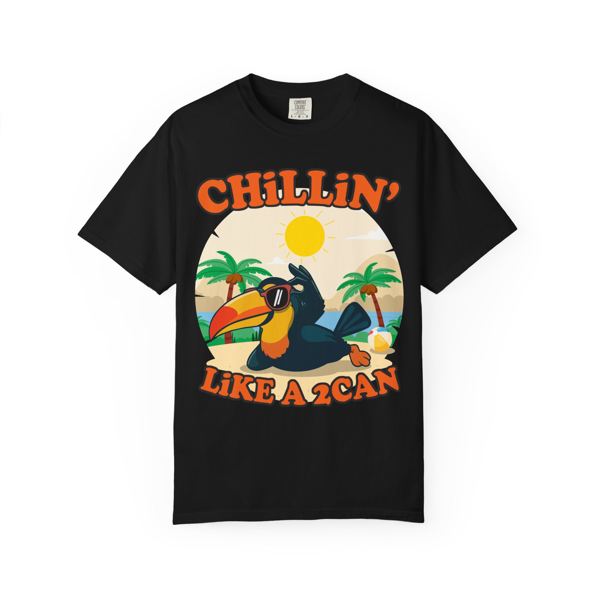 Front, Black (1) Chillin' Like a 2Can T-Shirt - Image 1