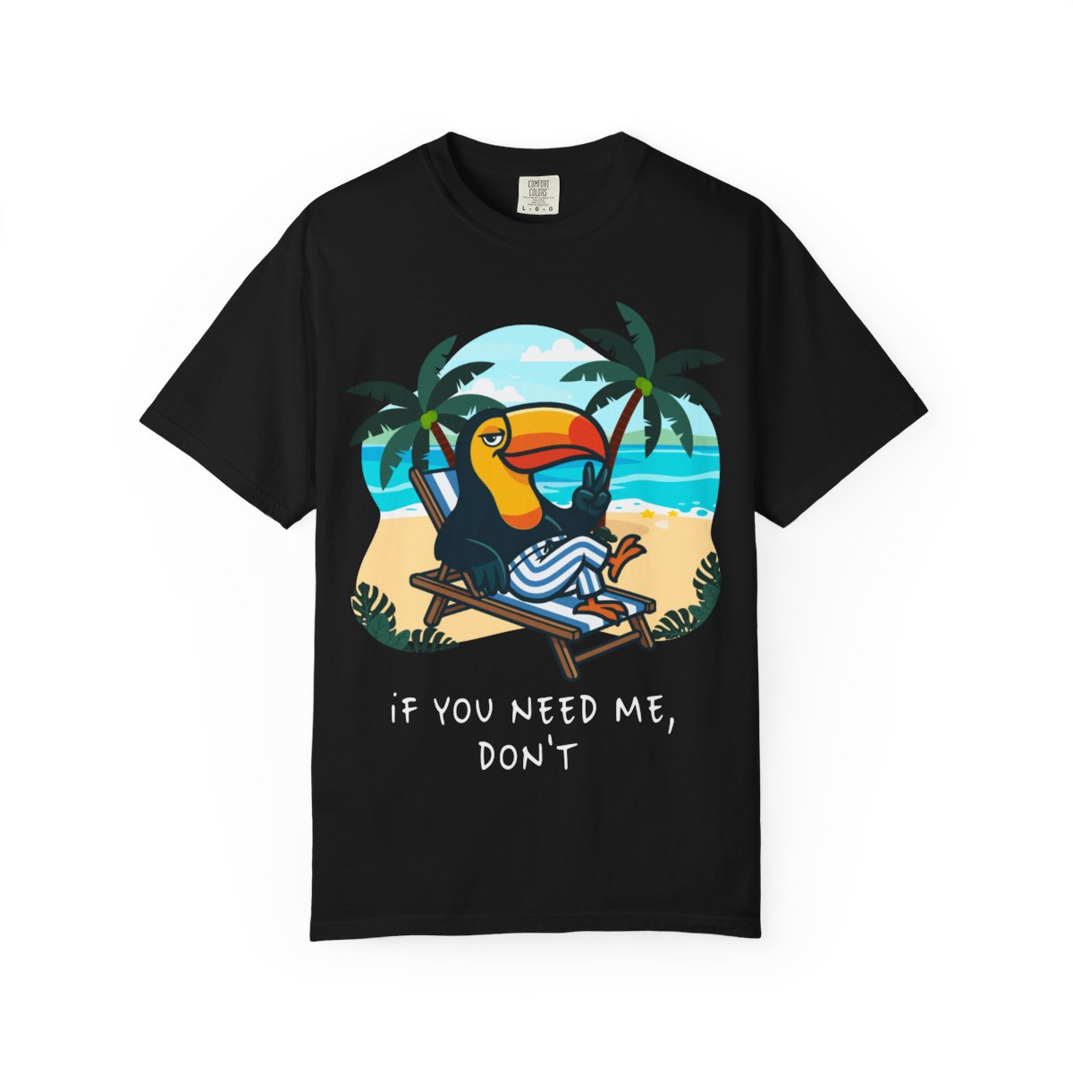 unisex-garment-dyed-t-shirt (1) Toucan Beach T-Shirt - Image 1