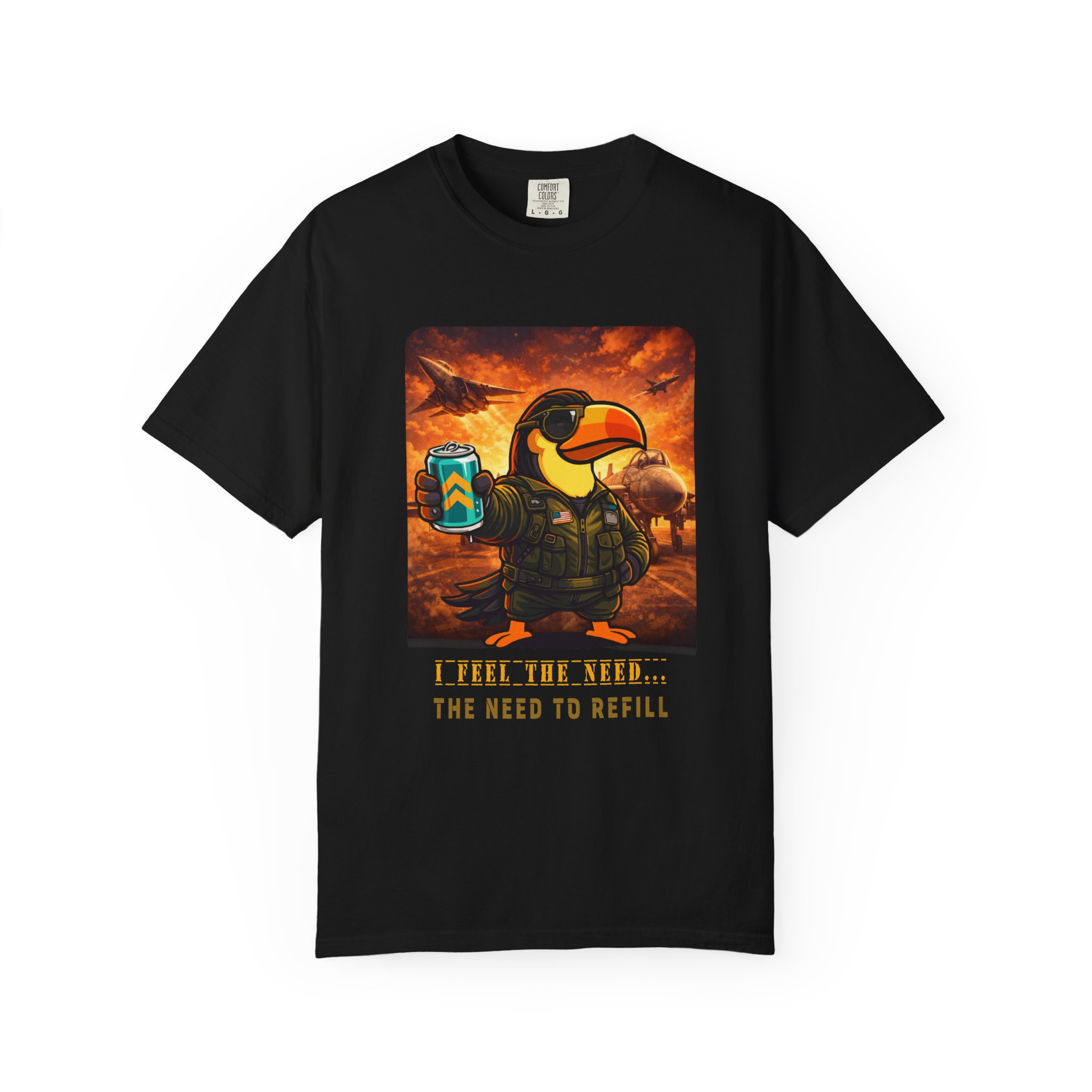 Front, Black Toucan Coffee Tee - Image 1